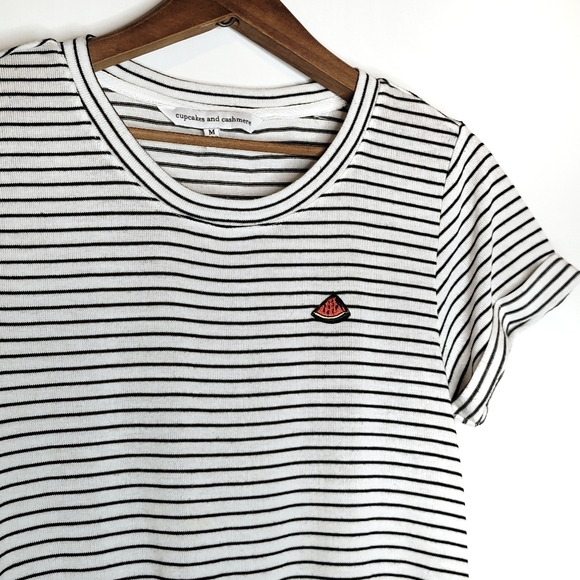 cupcakes & cashmere | Striped Tie-Front Tee Medium - Picture 3 of 6